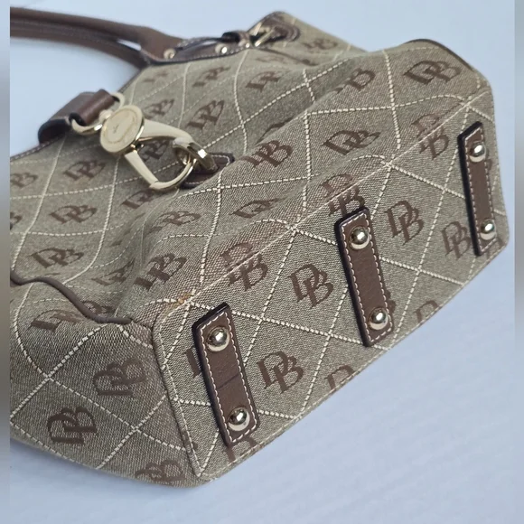 Dooney & Bourke Olive Green & Dark Brown Purse - Picture 5 of 15